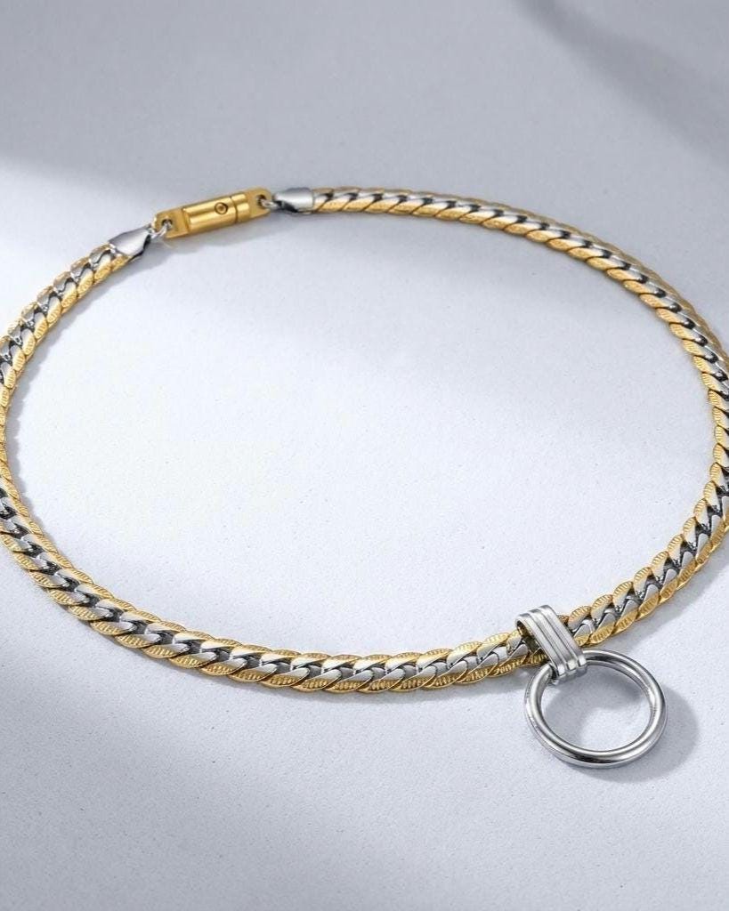 Steel Day Collar, Precision Fit Masc Style Choker, O-Ring Necklace, 14–20 Inch Sizes, Locking Option, BDSM Jewelry