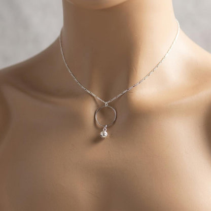 Sterling Silver Day Collar Minimalist Dainty Necklace with Bell - Locking Option - Partner Jewelry