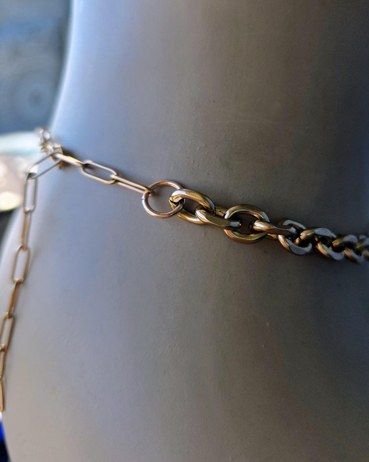Rose Gold Steel Day Collar Choker Style Necklace with Heart Charm - Adjustable or Locking Clasp