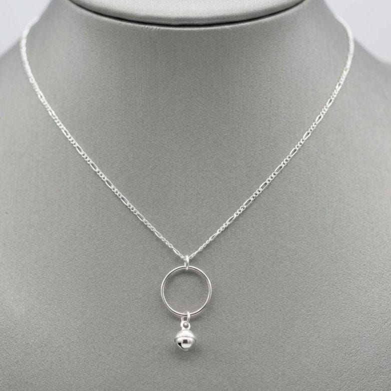 Sterling Silver Day Collar Minimalist Dainty Necklace with Bell - Locking Option - Partner Jewelry
