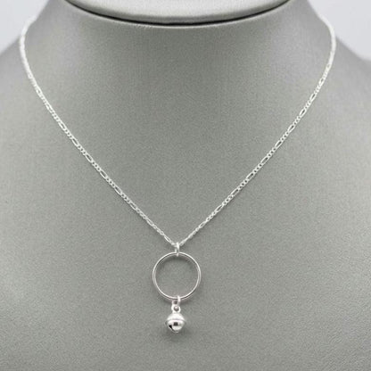 Sterling Silver Day Collar Minimalist Dainty Necklace with Bell - Locking Option - Partner Jewelry