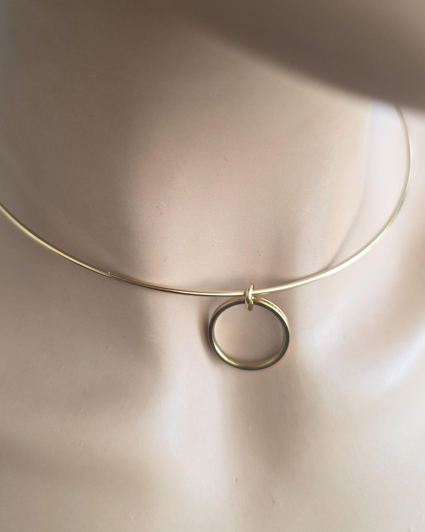 Steel Day Collar Rigid 1.5 mm Dainty Choker Necklace, Engraved Ring & Permanent Locking Option