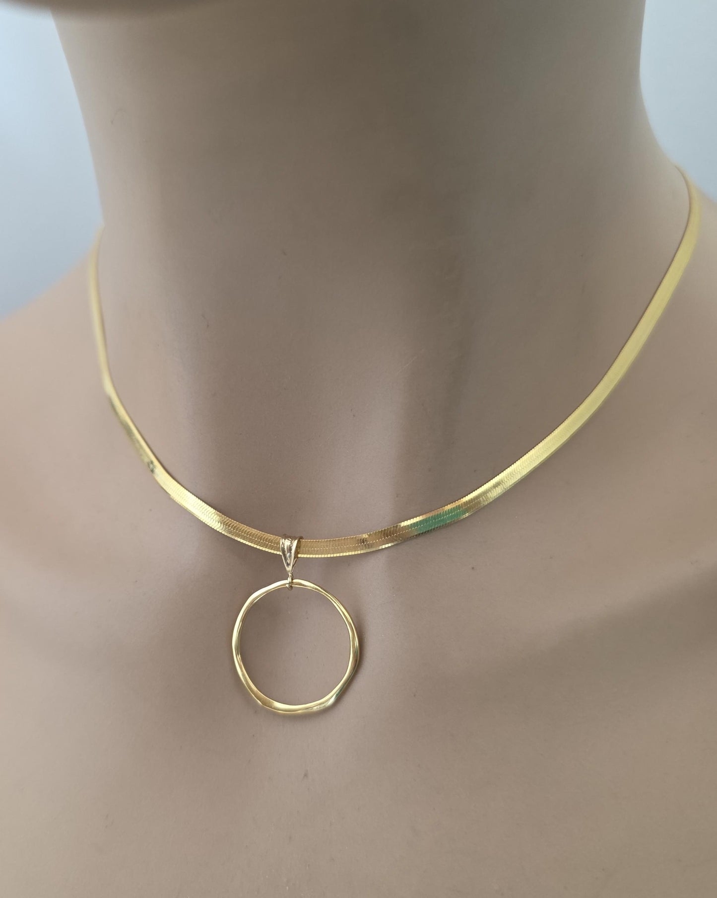 18k Gold Vermeil Over Sterling Silver Elegant Herringbone Day Collar Necklace, Romantic Luxury Fine Jewelry