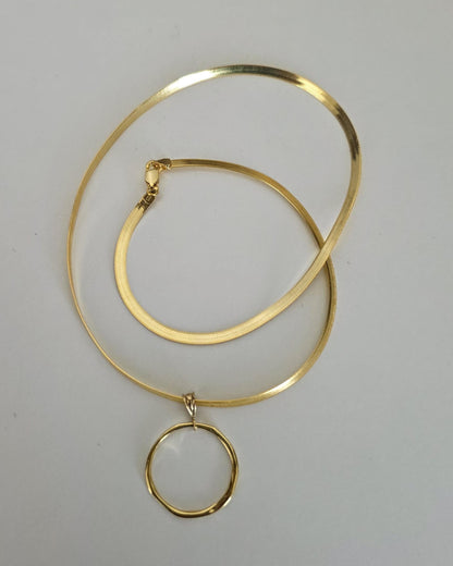 18k Gold Vermeil Over Sterling Silver Elegant Herringbone Day Collar Necklace, Romantic Luxury Fine Jewelry