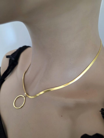 18k Gold Vermeil Over Sterling Silver Elegant Herringbone Day Collar Necklace, Romantic Luxury Fine Jewelry