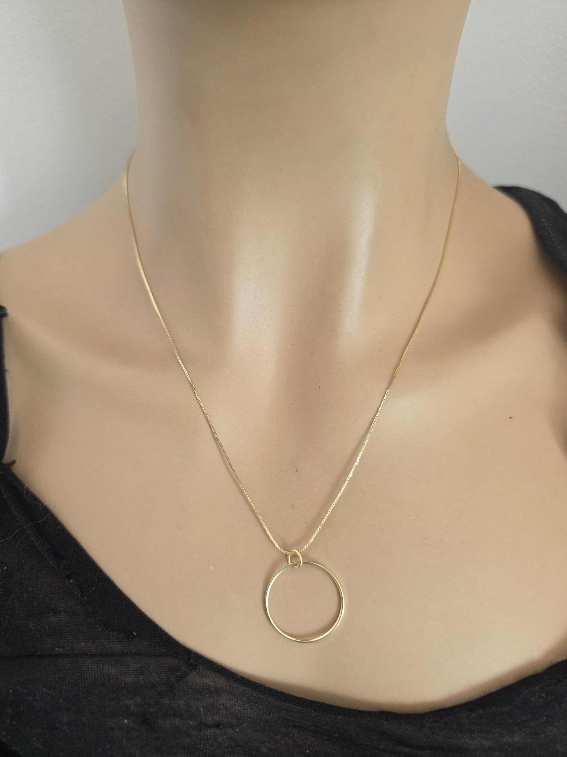 14k Gold Vermeil Over Sterling Silver Elegant Figaro Chain Day Collar Ring Necklace, Devotion Luxury Fine Jewelry