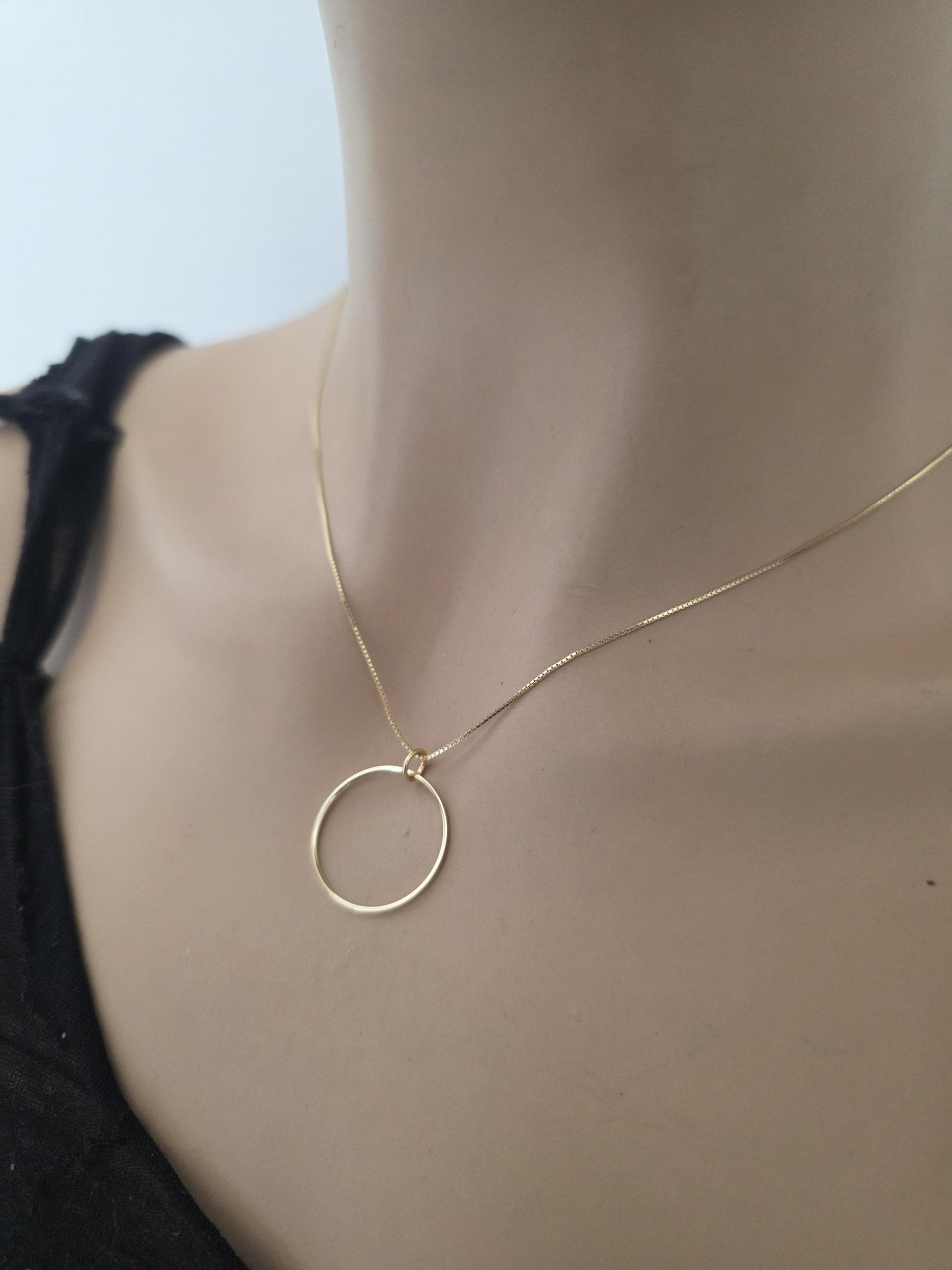 14k Gold Vermeil Over Sterling Silver Elegant Figaro Chain Day Collar Ring Necklace, Devotion Luxury Fine Jewelry