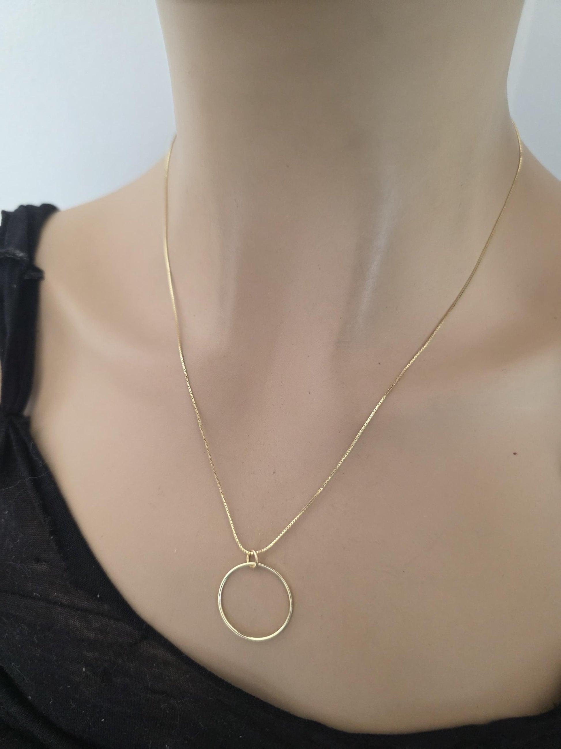 14k Gold Vermeil Over Sterling Silver Elegant Figaro Chain Day Collar Ring Necklace, Devotion Luxury Fine Jewelry
