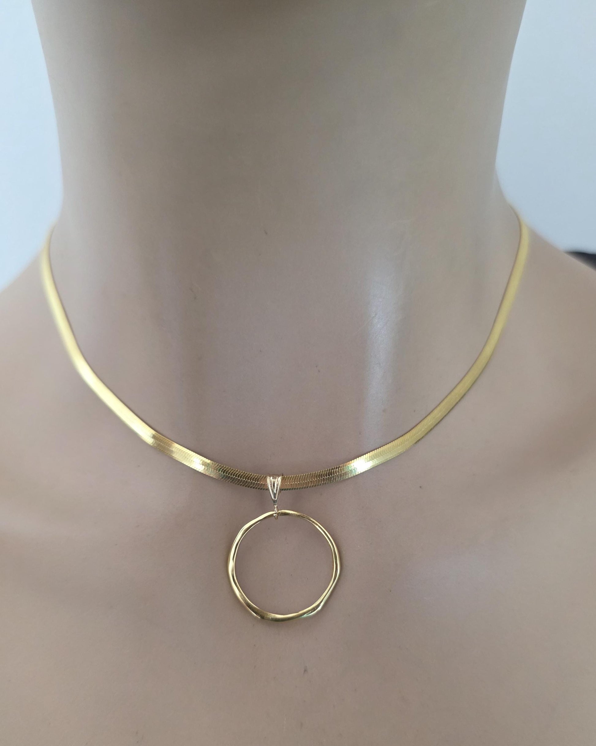 18k Gold Vermeil Over Sterling Silver Elegant Herringbone Day Collar Necklace, Romantic Luxury Fine Jewelry