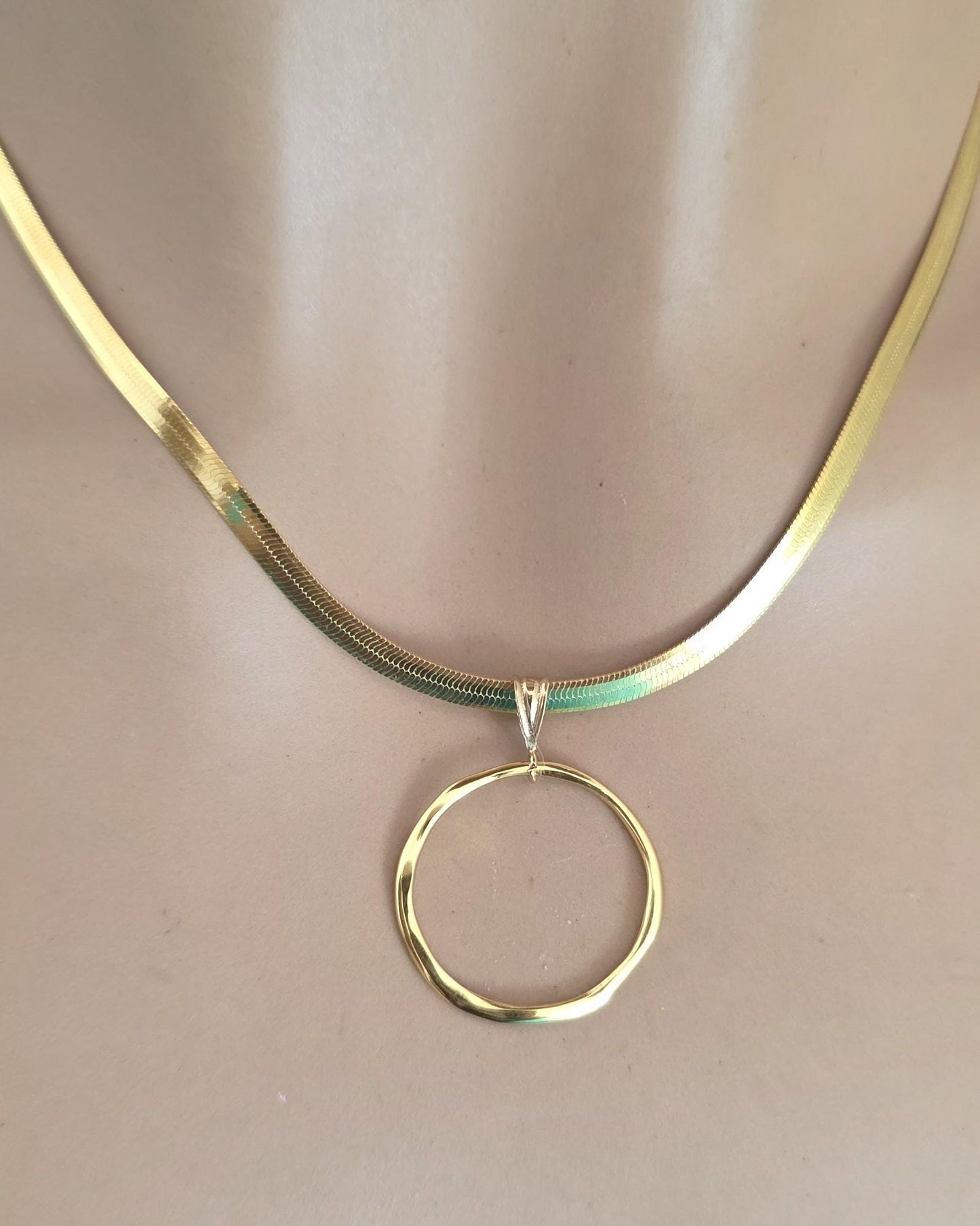 18k Gold Vermeil Over Sterling Silver Elegant Herringbone Day Collar Necklace, Romantic Luxury Fine Jewelry