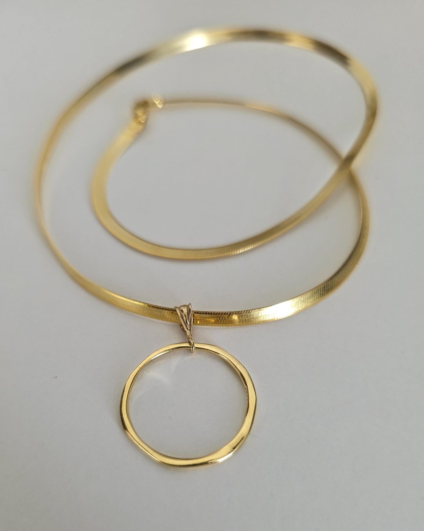 18k Gold Vermeil Over Sterling Silver Elegant Herringbone Day Collar Necklace, Romantic Luxury Fine Jewelry