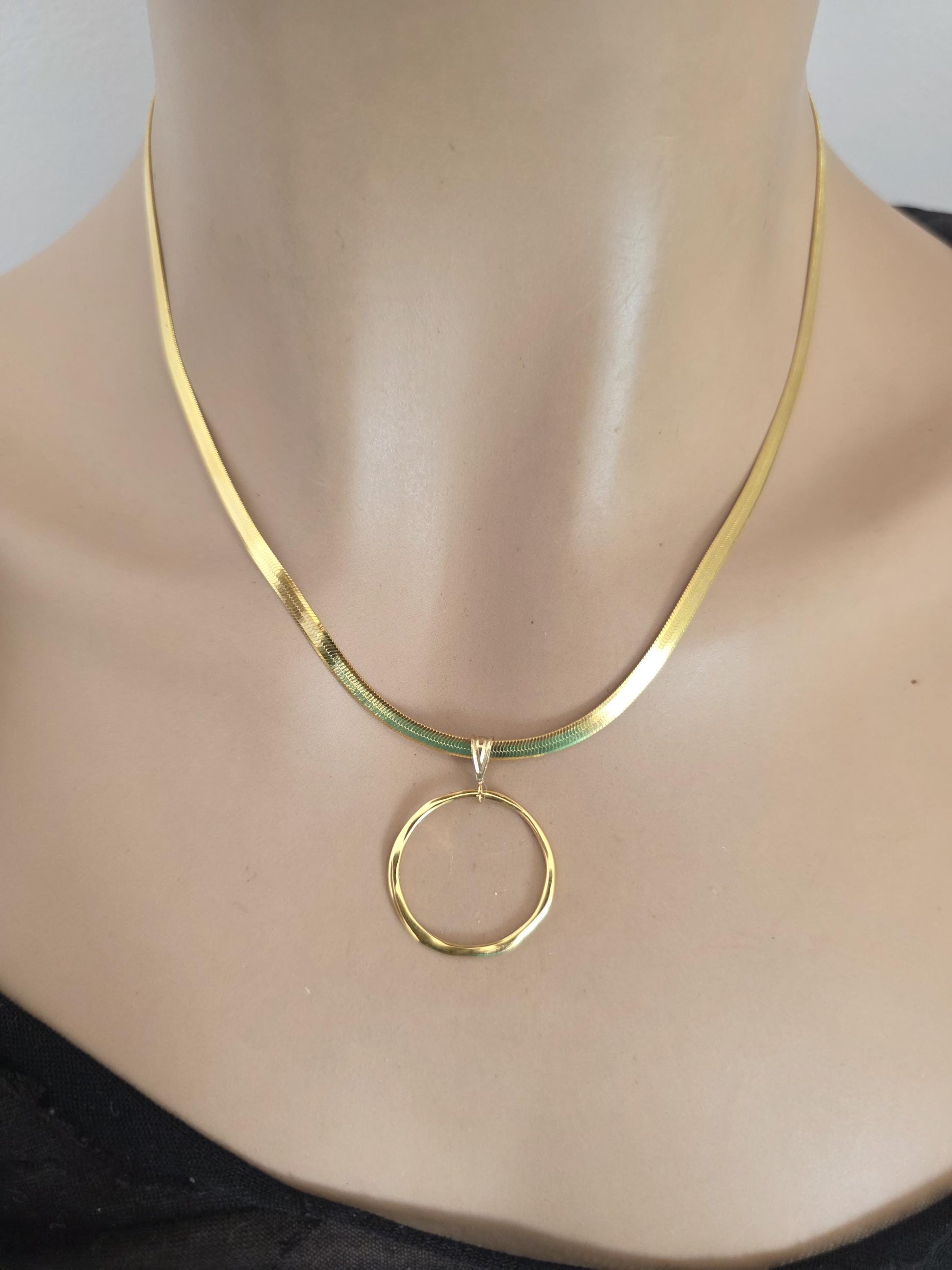18k Gold Vermeil Over Sterling Silver Elegant Herringbone Day Collar Necklace, Romantic Luxury Fine Jewelry