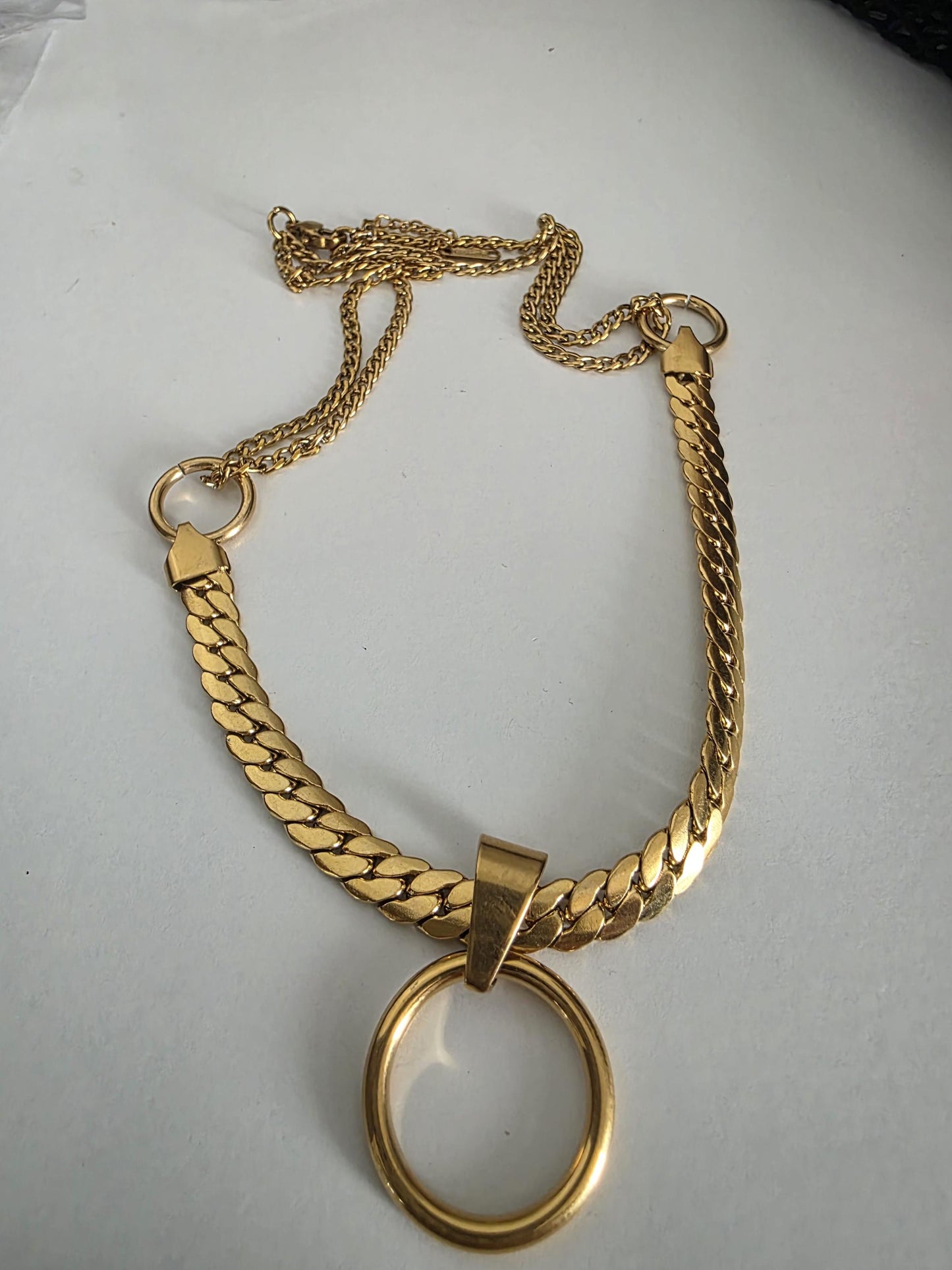 Gold Plated Steel Day Collar Choker Necklace, Unique Style, Permanent Locking Option - Couples Devotion Jewelry