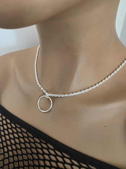 Sterling Silver 3mm Rope Chain Day Collar Choker Necklace - Mens, Womens, 3 Sizes & Locking Option - Luxury Commitment Jewelry