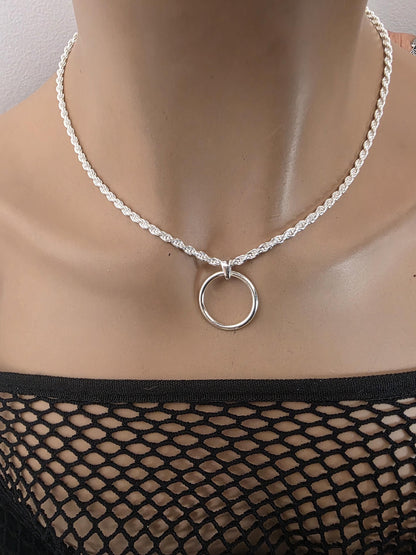 Sterling Silver 3mm Rope Chain Day Collar Choker Necklace - Mens, Womens, 3 Sizes & Locking Option - Luxury Commitment Jewelry