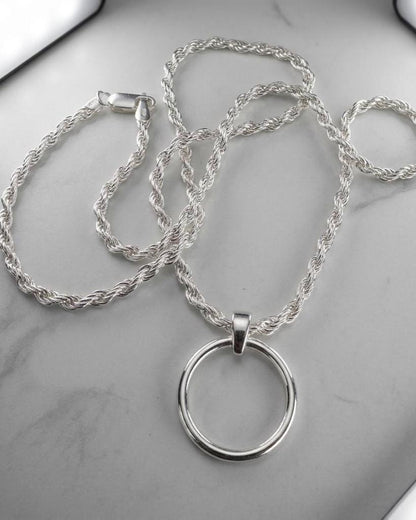Sterling Silver 3mm Rope Chain Day Collar Choker Necklace - Mens, Womens, 3 Sizes & Locking Option - Luxury Commitment Jewelry