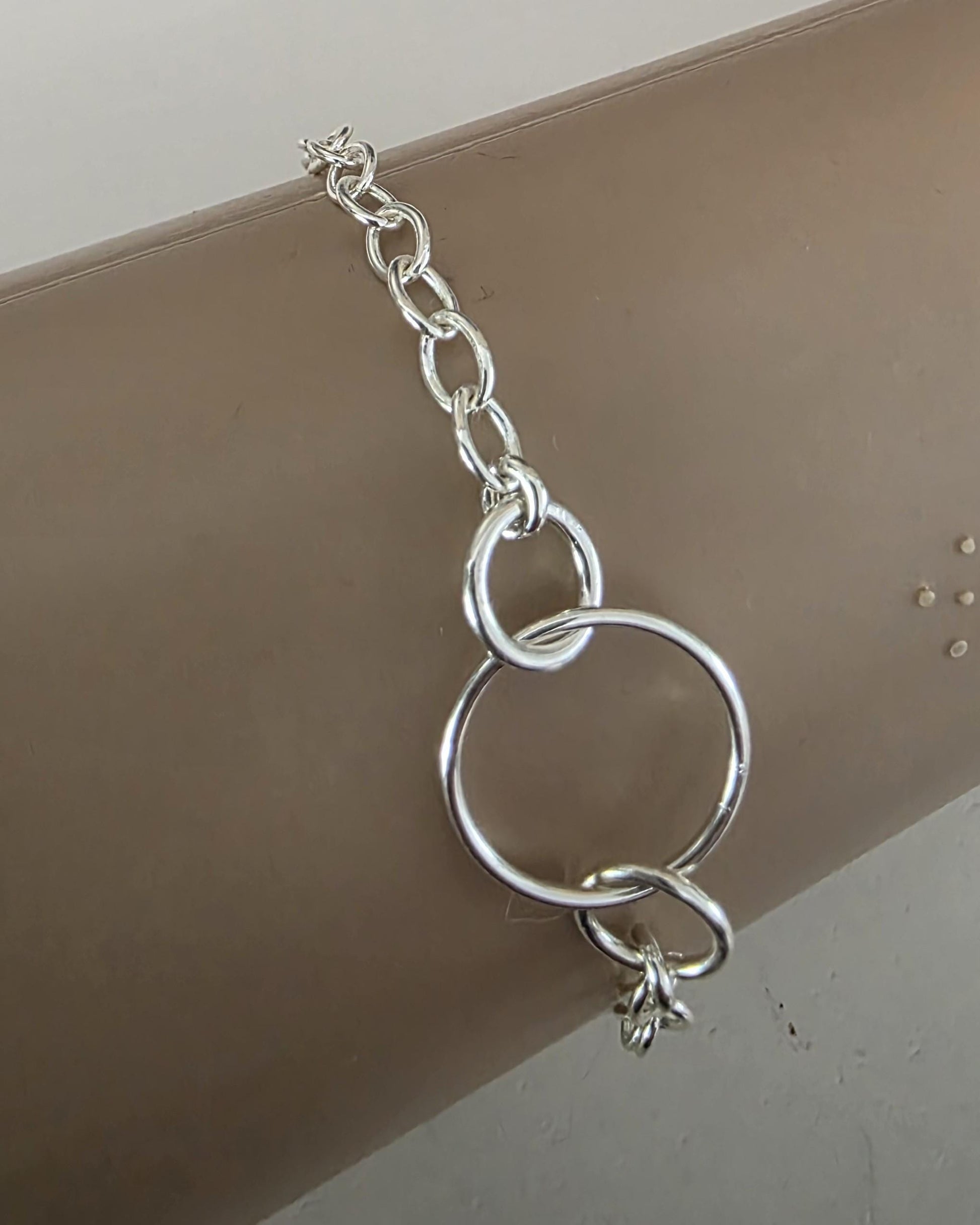 Sterling Silver Day Collar O Ring Bracelet with Lock & Key - Luxury Partner Commitment Jewelry