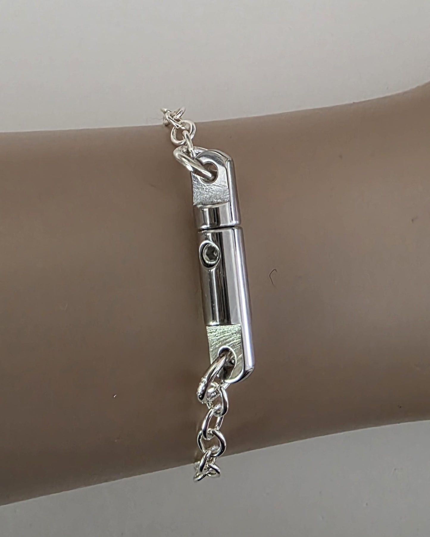 Sterling Silver Day Collar O Ring Bracelet with Lock & Key - Luxury Partner Commitment Jewelry