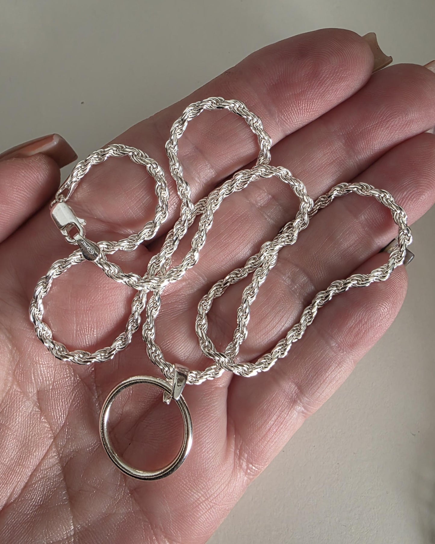 Sterling Silver 3mm Rope Chain Day Collar Choker Necklace - Mens, Womens, 3 Sizes & Locking Option - Luxury Commitment Jewelry