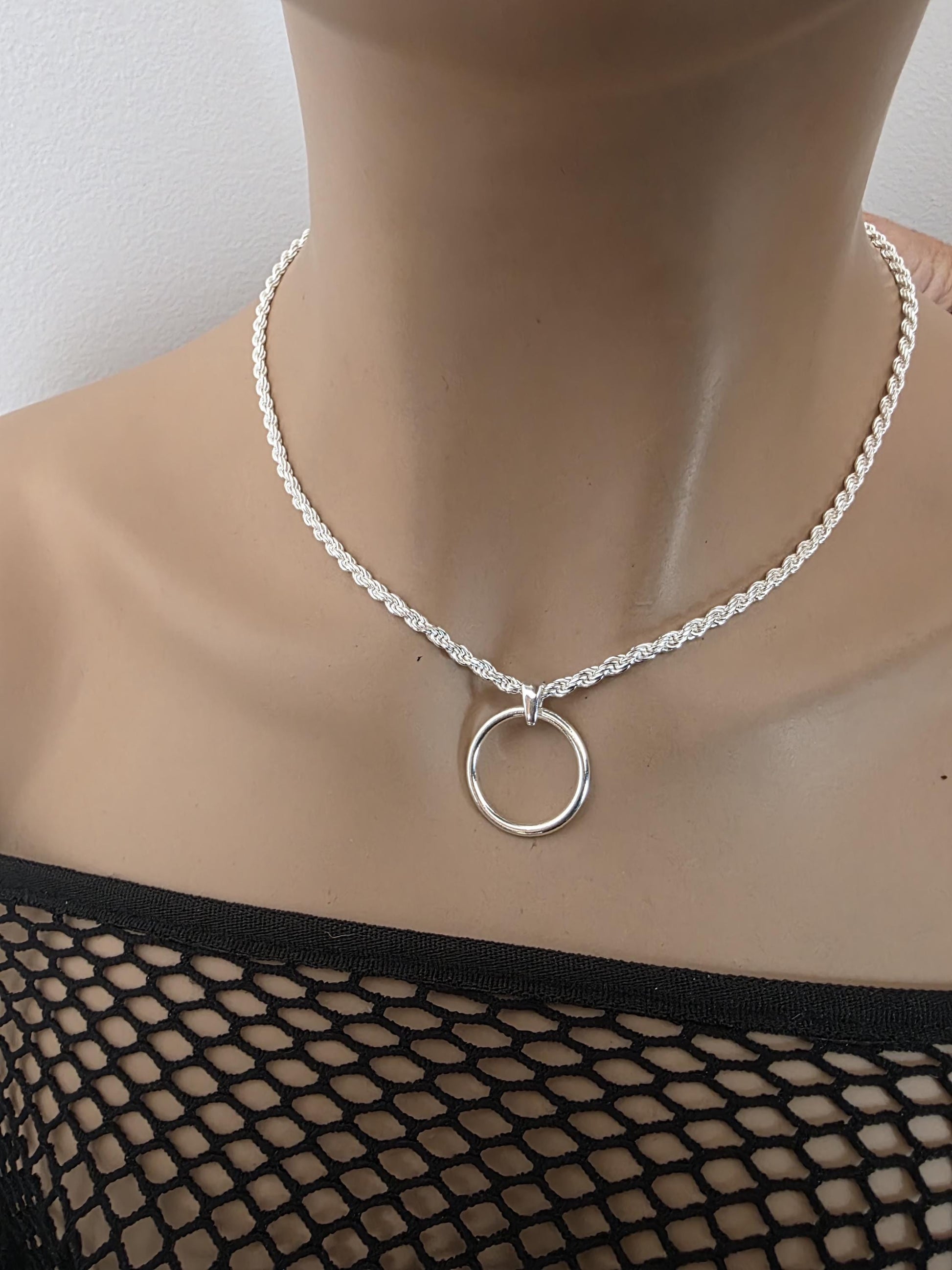 Sterling Silver 3mm Rope Chain Day Collar Choker Necklace - Mens, Womens, 3 Sizes & Locking Option - Luxury Commitment Jewelry