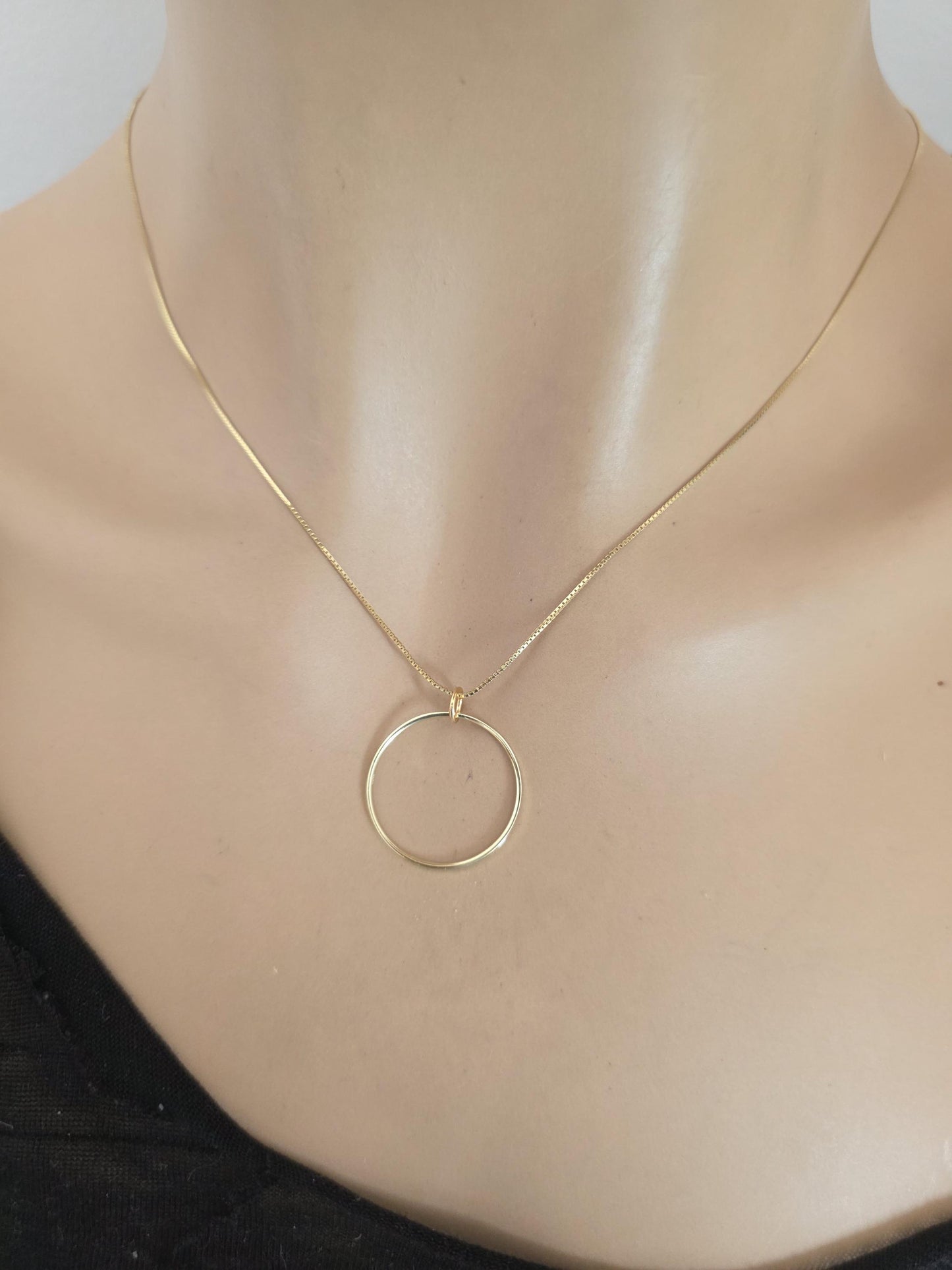 14k Gold Vermeil Over Sterling Silver Elegant Figaro Chain Day Collar Ring Necklace, Devotion Luxury Fine Jewelry