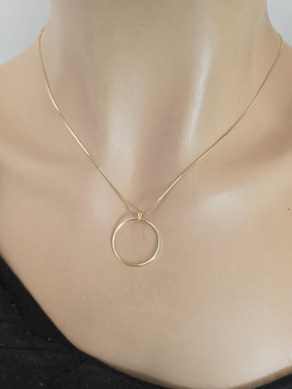 14k Gold Vermeil Over Sterling Silver Elegant Figaro Chain Day Collar Ring Necklace, Devotion Luxury Fine Jewelry