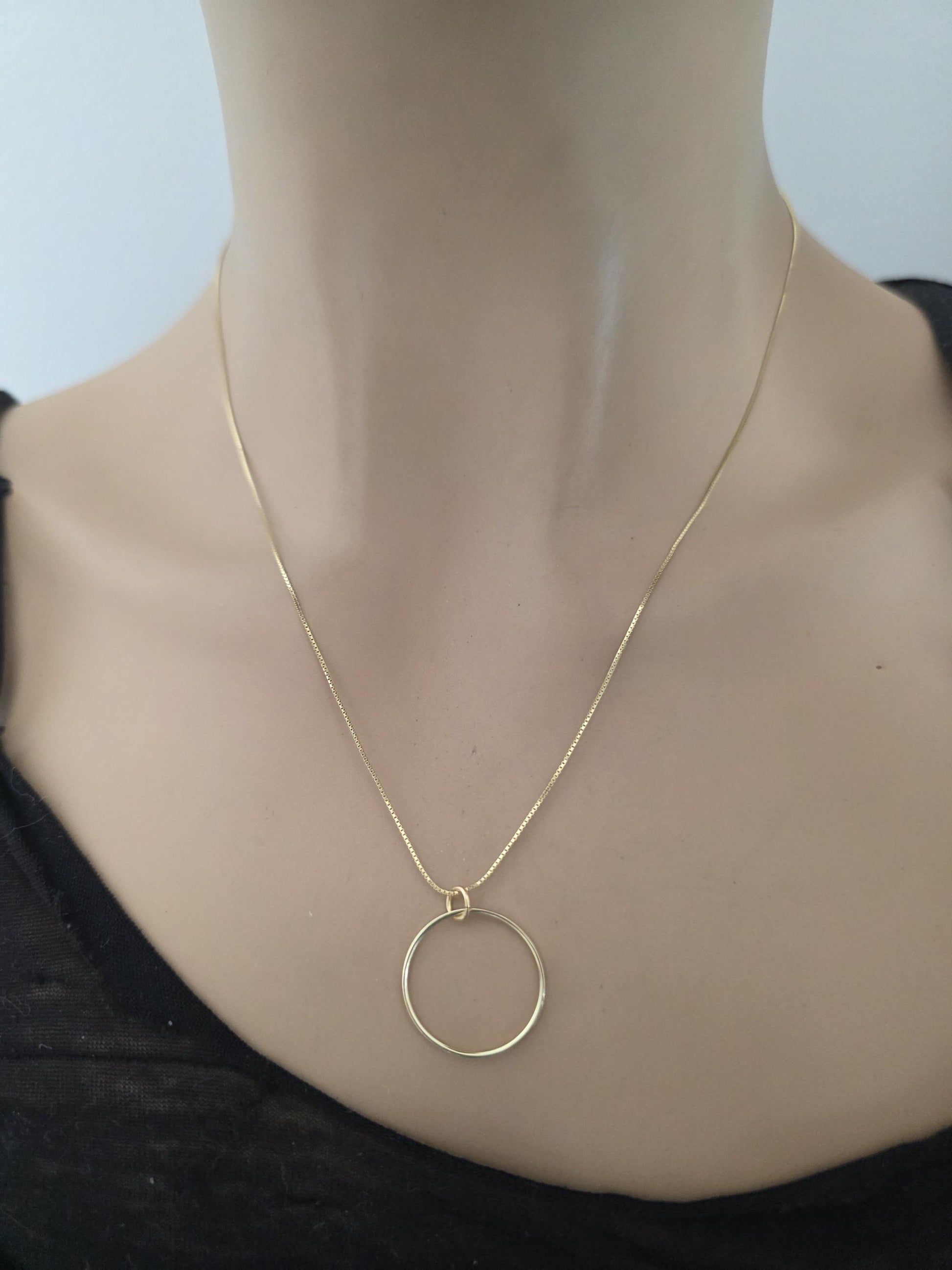 14k Gold Vermeil Over Sterling Silver Elegant Figaro Chain Day Collar Ring Necklace, Devotion Luxury Fine Jewelry