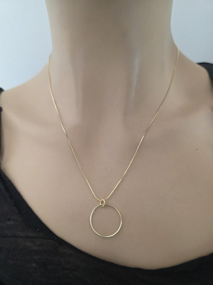 14k Gold Vermeil Over Sterling Silver Elegant Figaro Chain Day Collar Ring Necklace, Devotion Luxury Fine Jewelry