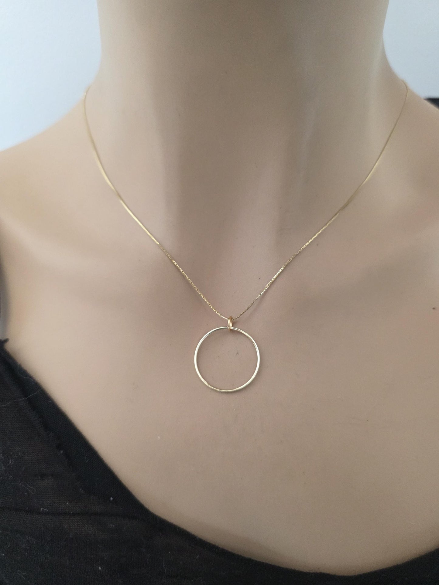 14k Gold Vermeil Over Sterling Silver Elegant Figaro Chain Day Collar Ring Necklace, Devotion Luxury Fine Jewelry