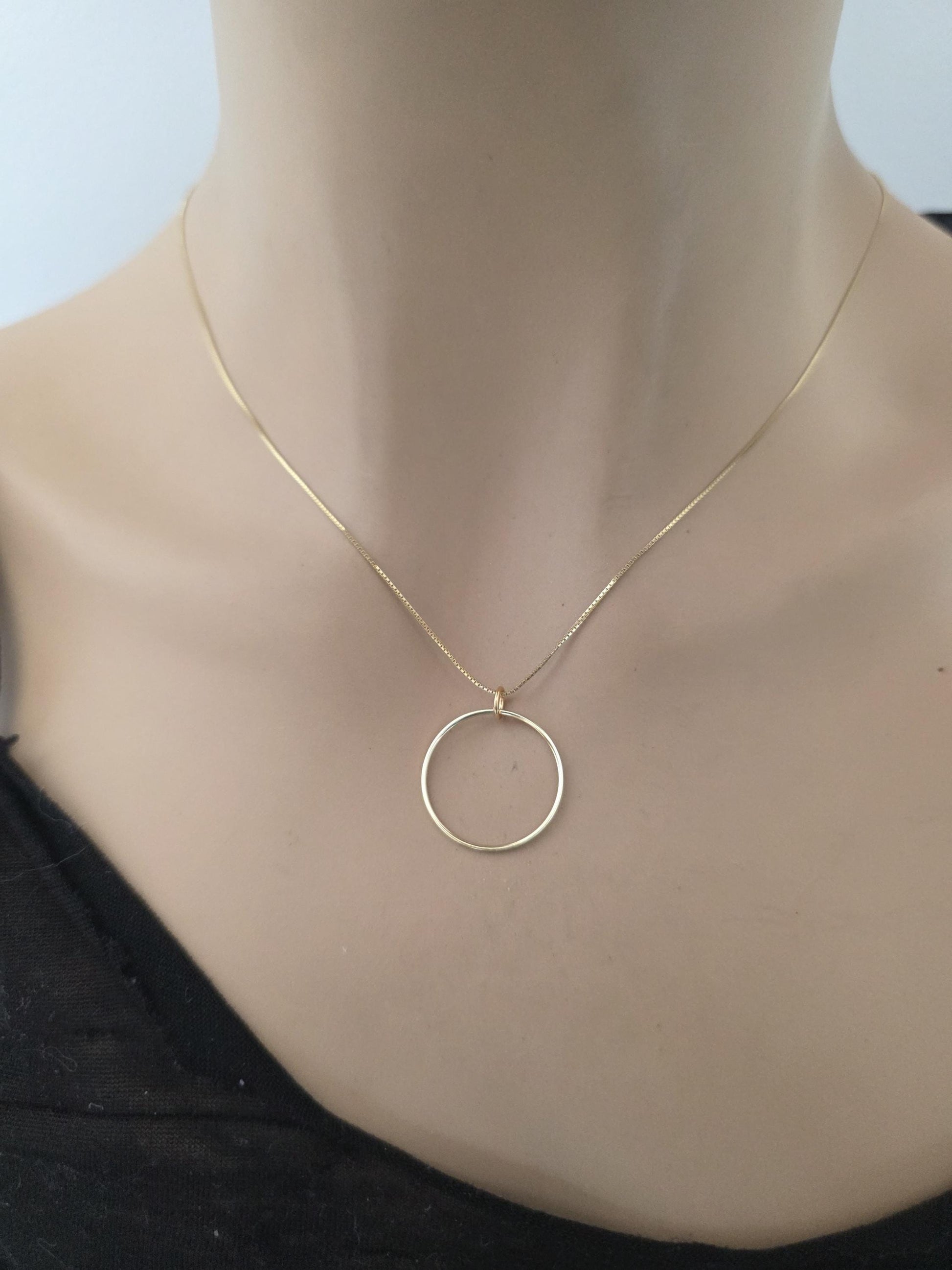 14k Gold Vermeil Over Sterling Silver Elegant Figaro Chain Day Collar Ring Necklace, Devotion Luxury Fine Jewelry
