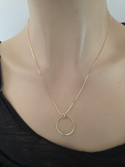 14k Gold Vermeil Over Sterling Silver Elegant Figaro Chain Day Collar Ring Necklace, Devotion Luxury Fine Jewelry