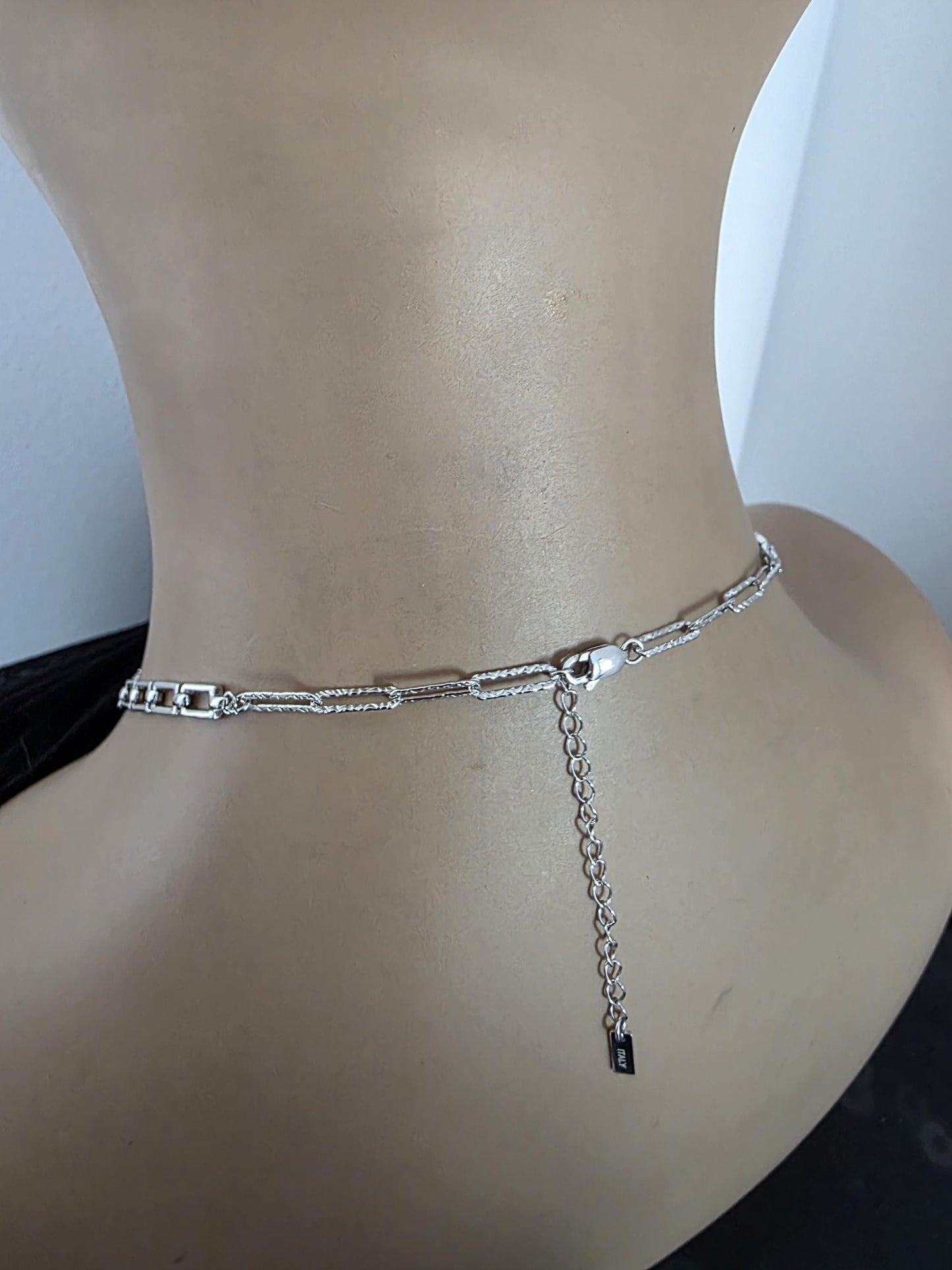 Moissanite & Rhodium Plated Sterling Silver Day Collar Choker Neckace, Highest Grade, Certificate Included, Romantic Devotion Jewelry