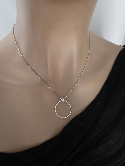 Sterling Silver Day Collar Choker Necklace on Minimalist Ball Chain - Commitment Jewelry