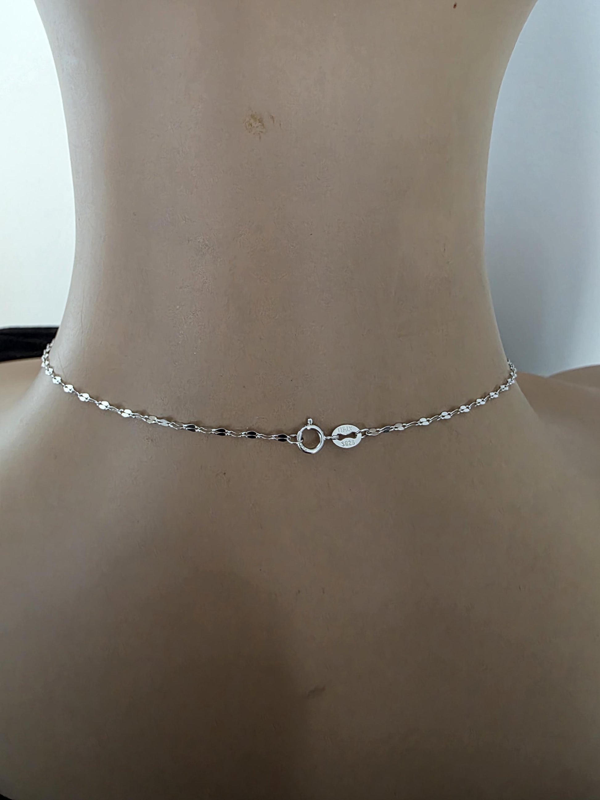 Sterling Silver Lotus Eternity O Ring Collar Choker Necklace - Partner Commitment Jewelry