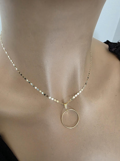Solid 10K Gold Day Collar Necklace | Minimalist Luxury Collar | Fine Gold Jewelry