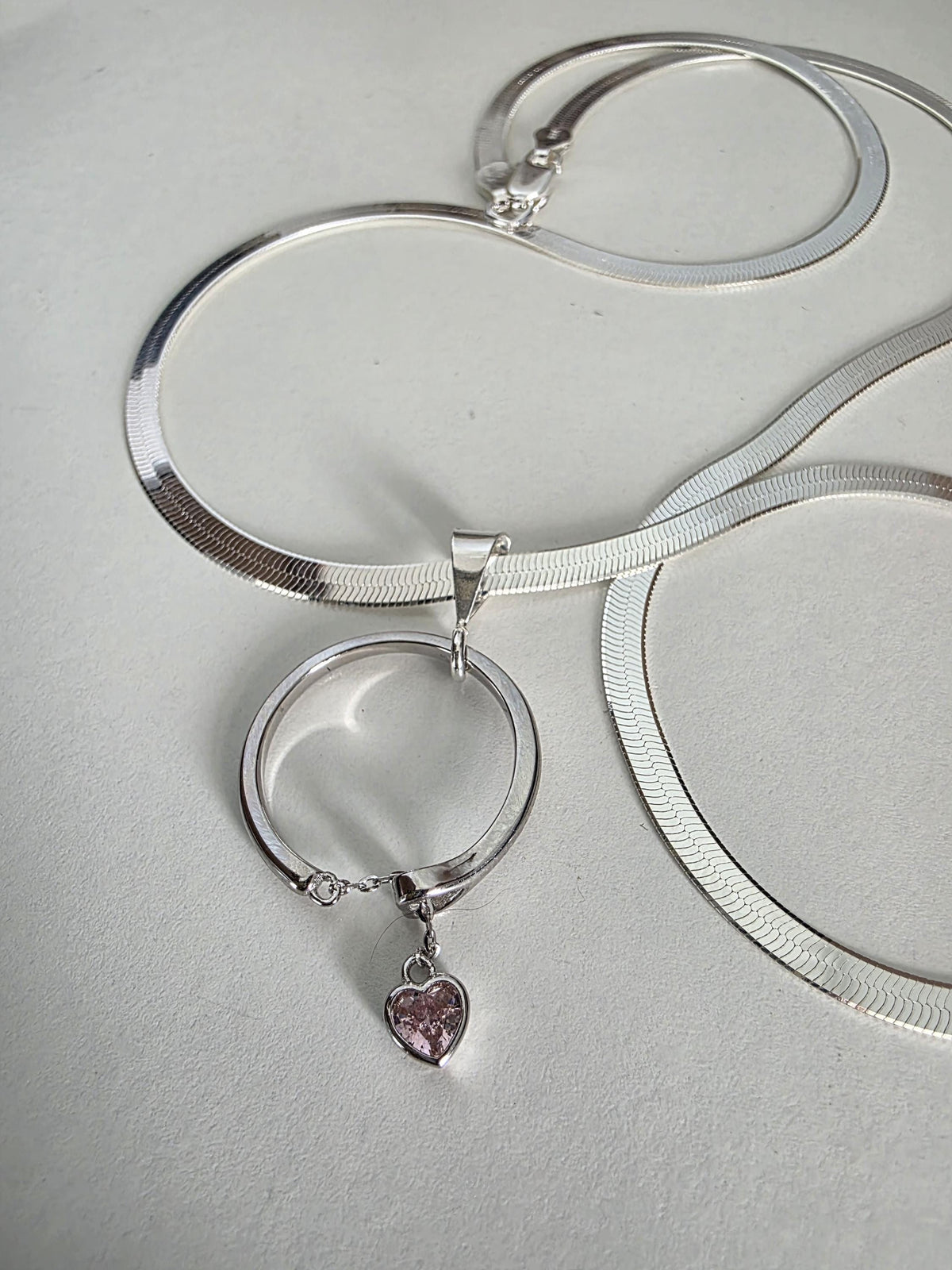Sterling Silver Day Collar Choker Necklace Braided O Ring - Locking Option - Partner Jewelry