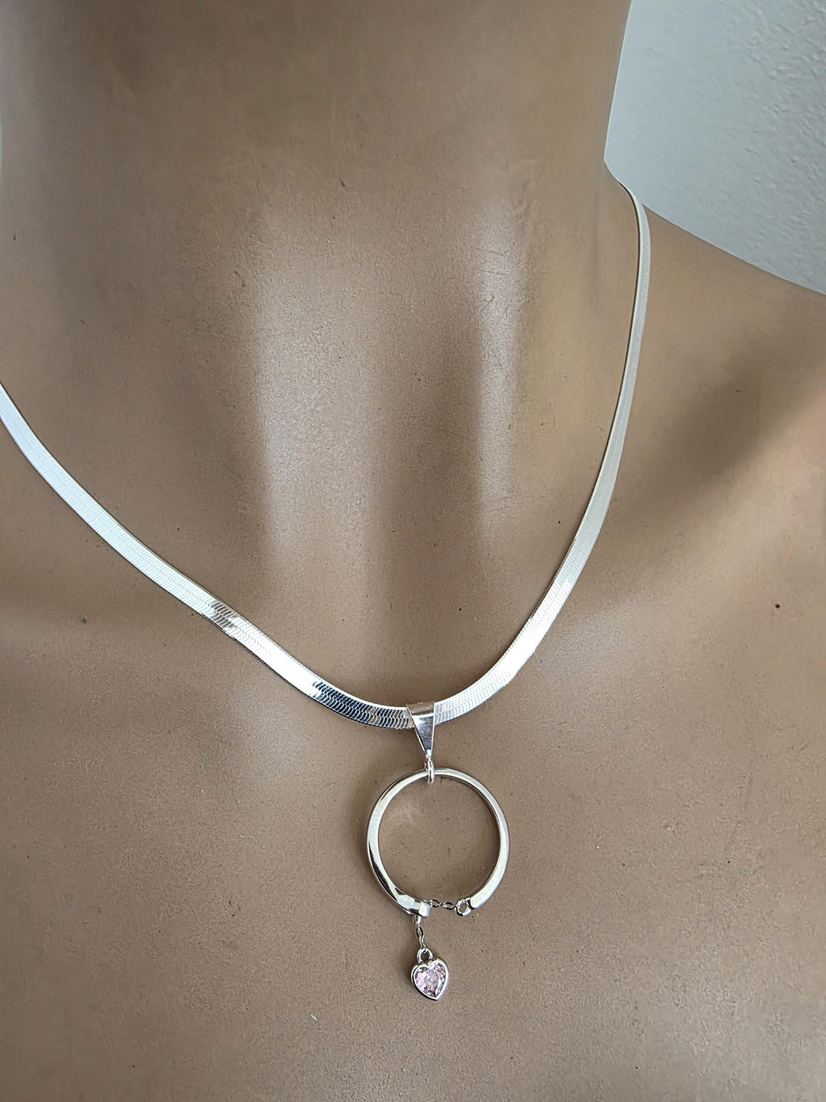 Sterling Silver Day Collar Choker Necklace Braided O Ring - Locking Option - Partner Jewelry