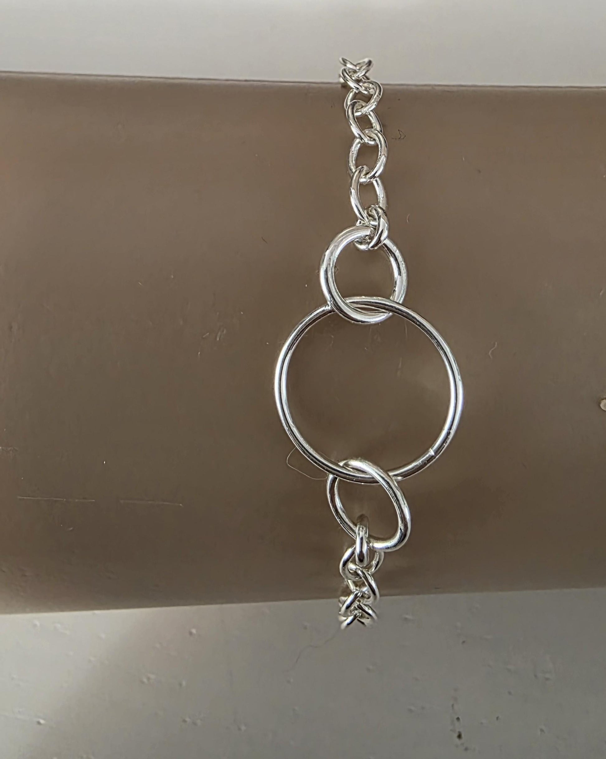 Sterling Silver Day Collar O Ring Bracelet with Lock & Key - Luxury Partner Commitment Jewelry