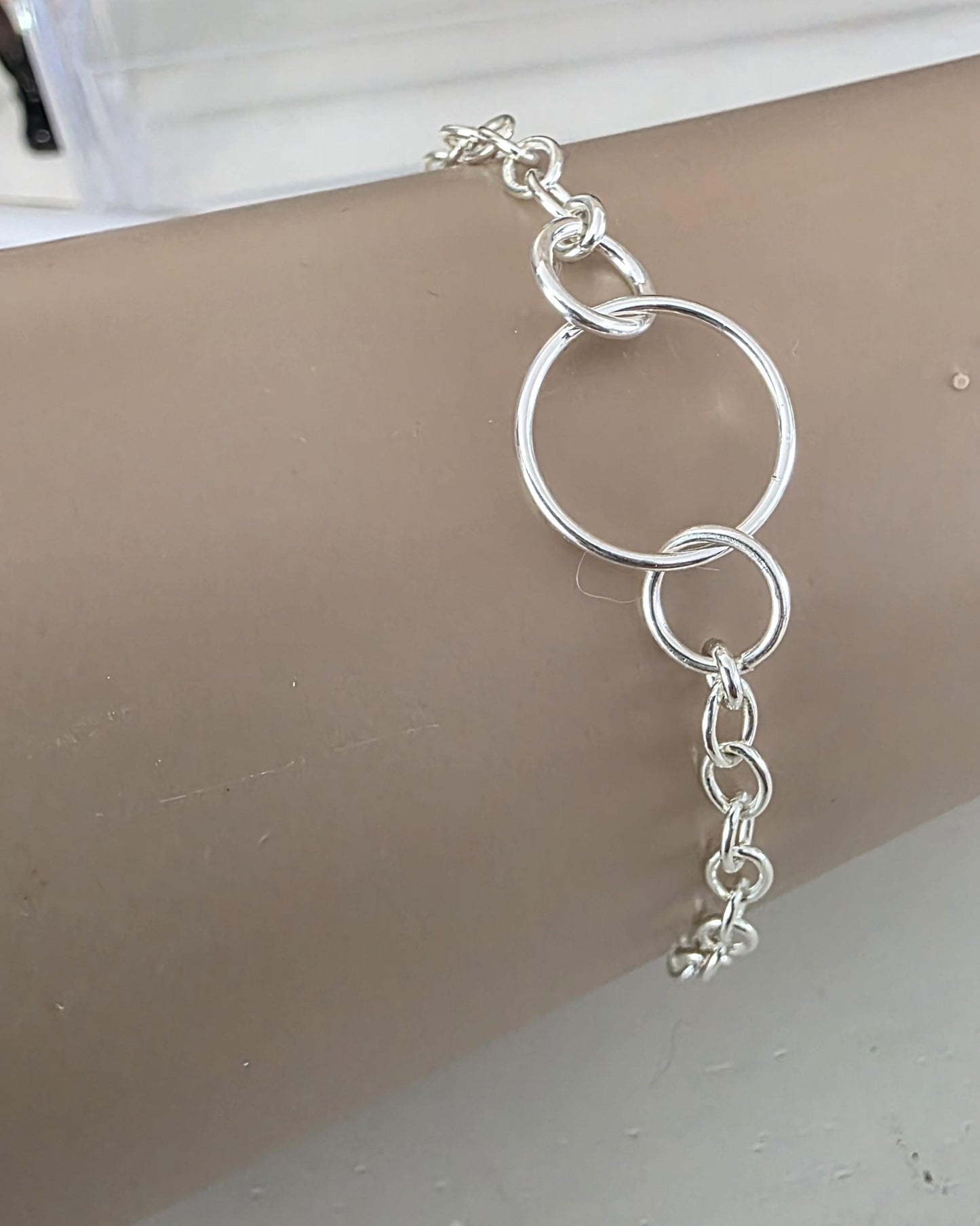 Sterling Silver Day Collar O Ring Bracelet with Lock & Key - Luxury Partner Commitment Jewelry