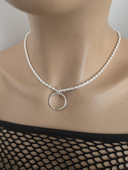 Sterling Silver 3mm Rope Chain Day Collar Choker Necklace - Mens, Womens, 3 Sizes & Locking Option - Luxury Commitment Jewelry