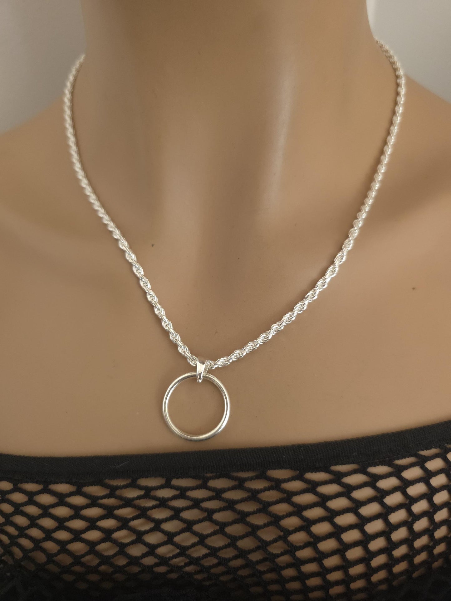 Sterling Silver 3mm Rope Chain Day Collar Choker Necklace - Mens, Womens, 3 Sizes & Locking Option - Luxury Commitment Jewelry