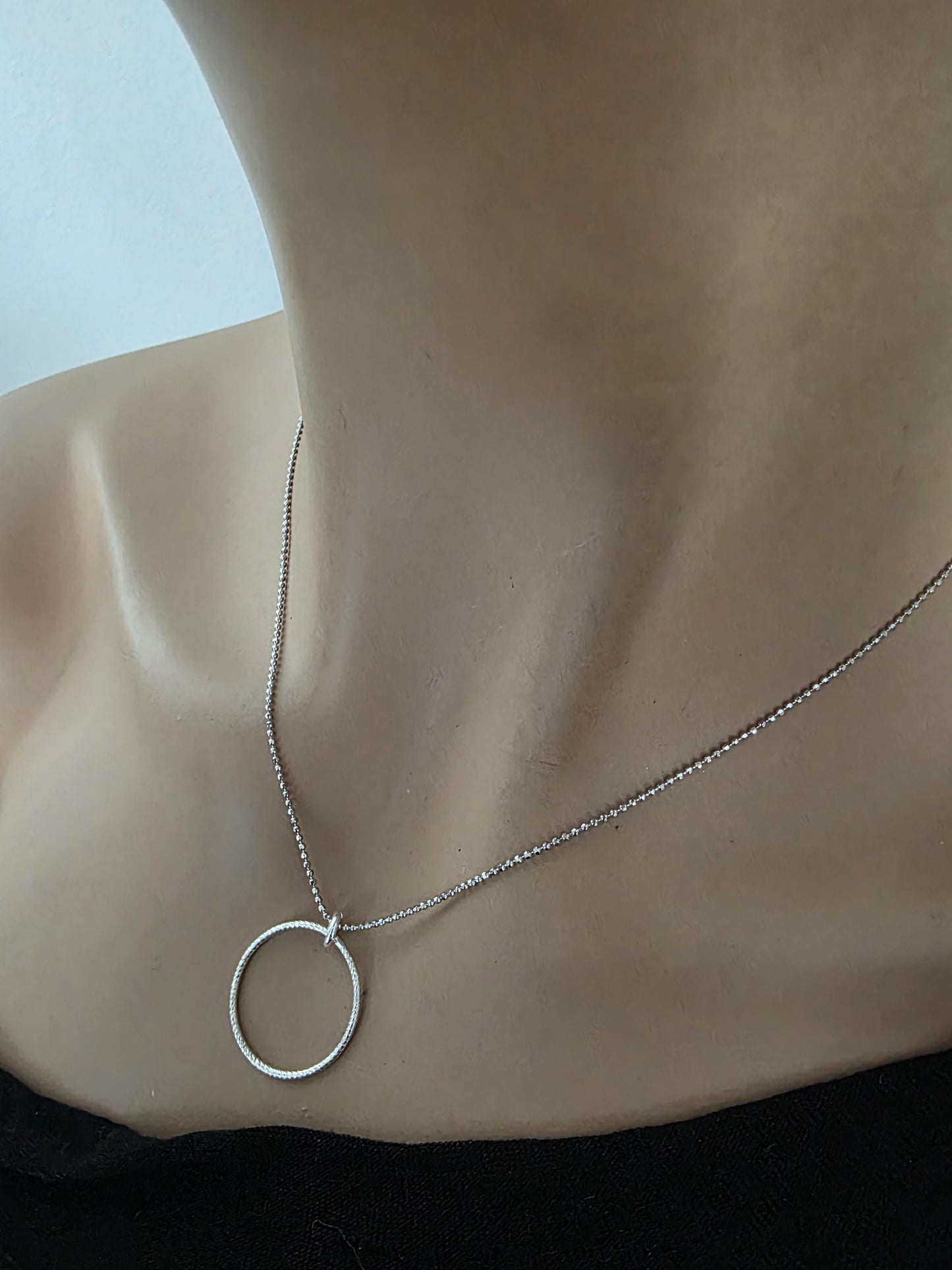 Sterling Silver Day Collar Choker Necklace on Minimalist Ball Chain - Commitment Jewelry