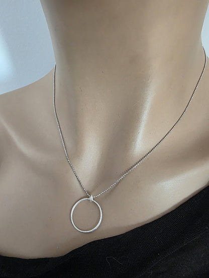 Sterling Silver Day Collar Choker Necklace on Minimalist Ball Chain - Commitment Jewelry