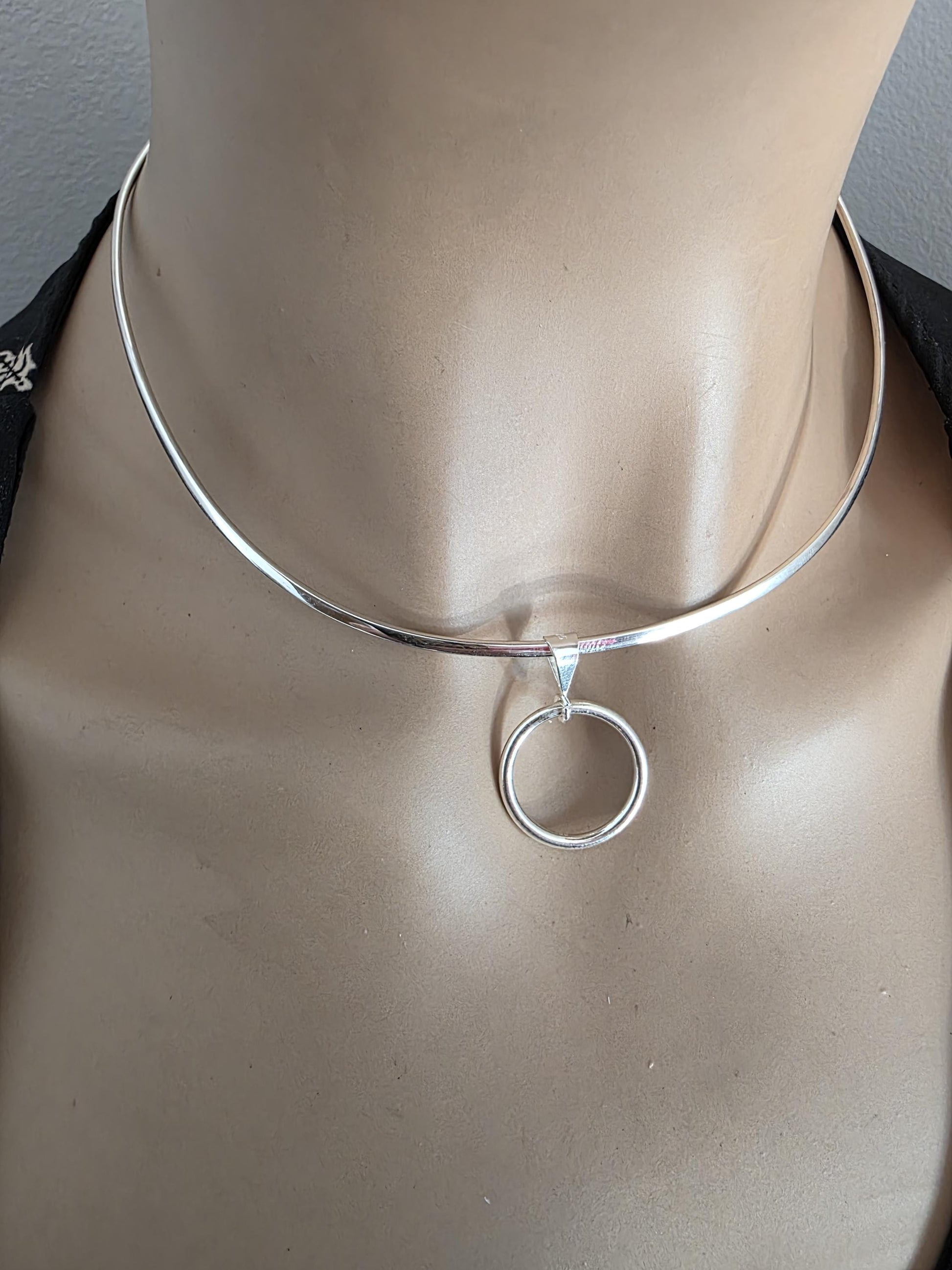 Sterling Silver Eternity Ring Formed Solid Day Collar Necklace - Luxury Devotion Partner Jewelry