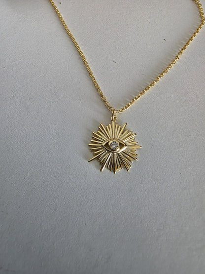 Gold Vermeil on Sterling Silver Evil Eye Layered Necklace Set | Serpentine Chain & Protective Talisman Pendant