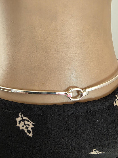 Sterling Silver Eternity Ring Formed Solid Day Collar Necklace - Luxury Devotion Partner Jewelry