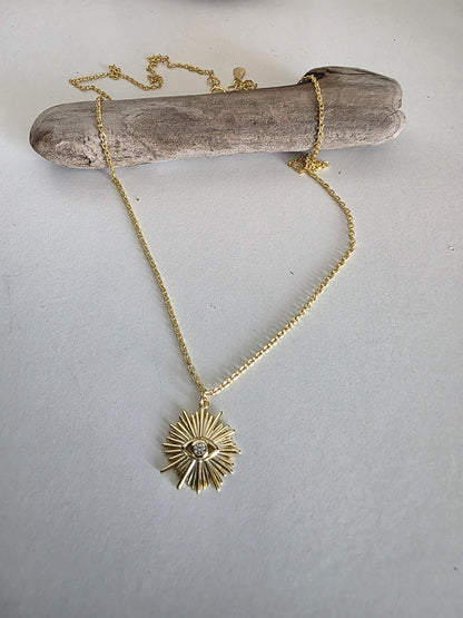 Gold Vermeil on Sterling Silver Evil Eye Layered Necklace Set | Serpentine Chain & Protective Talisman Pendant