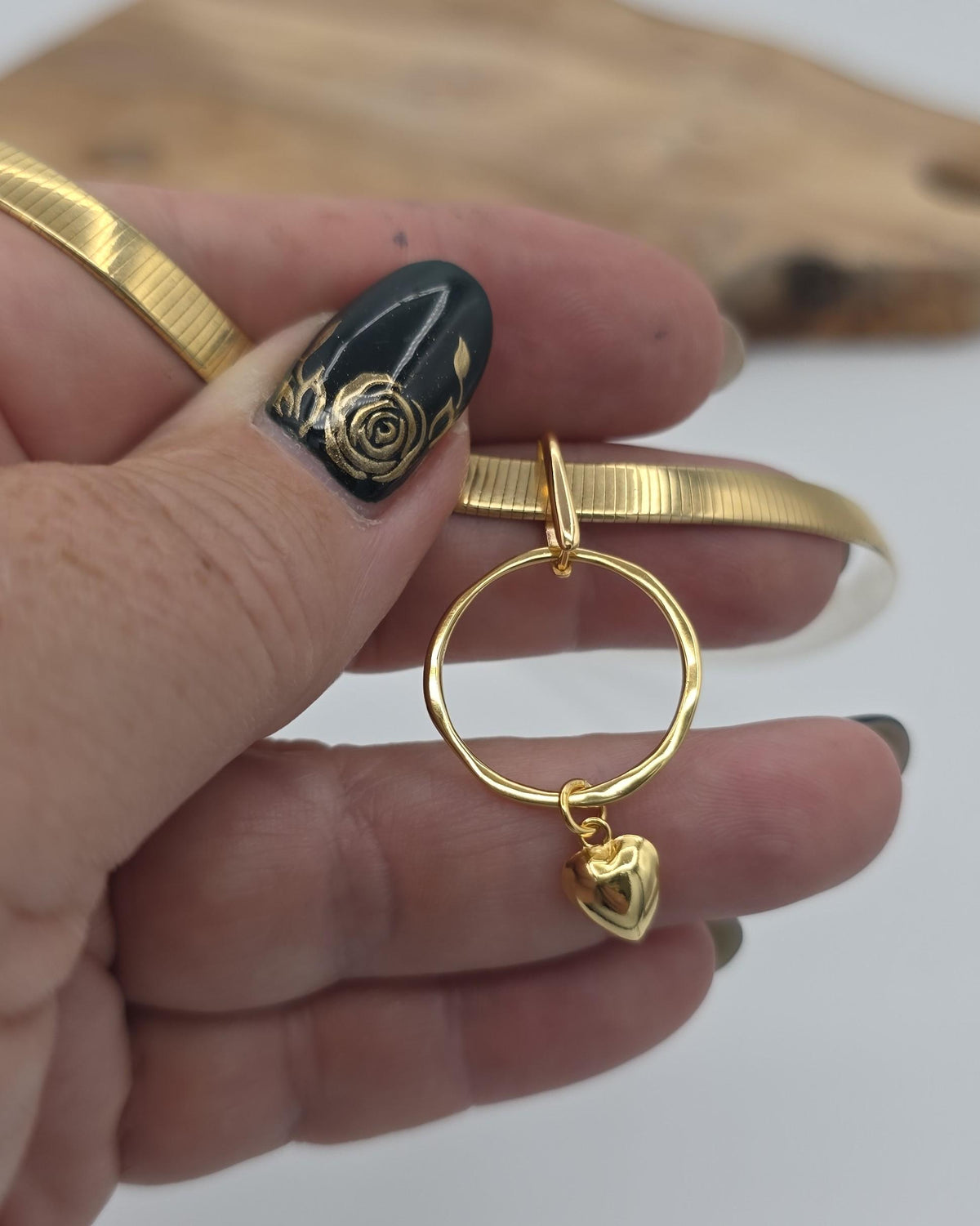 Reversible Gold Vermeil & Sterling Silver Omega Collar Necklace – 6mm Dual-Tone O-Ring Day Collar