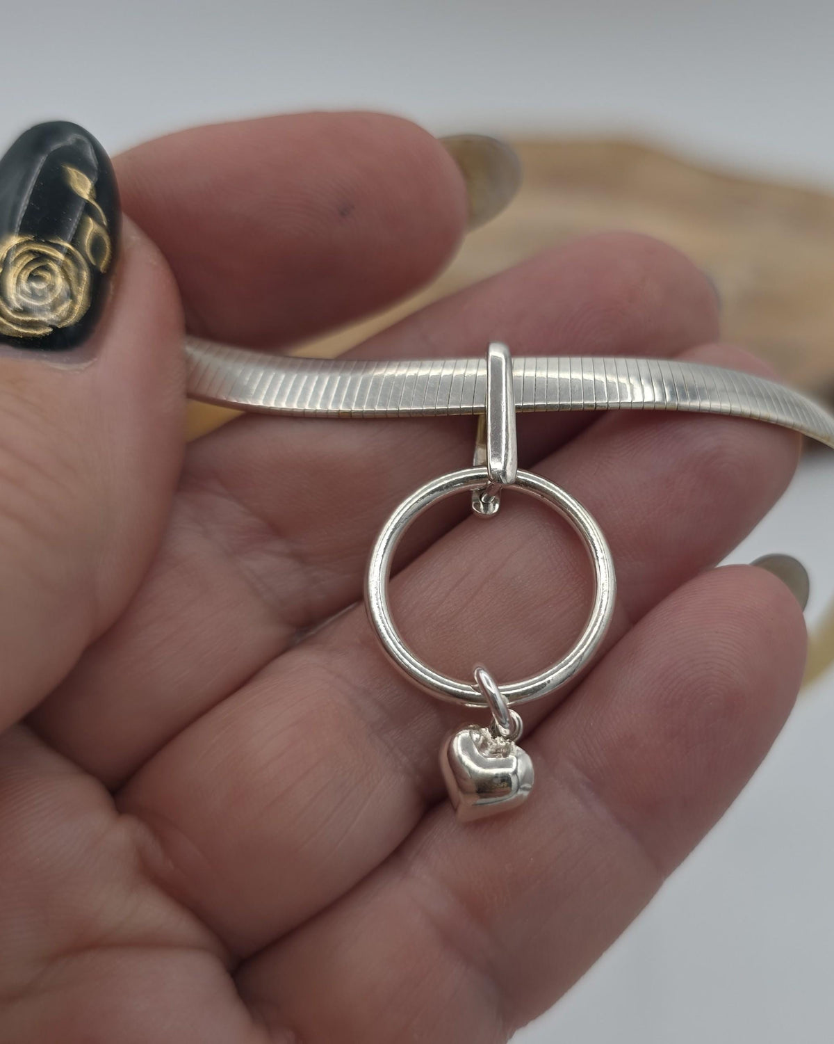 Reversible Gold Vermeil & Sterling Silver Omega Collar Necklace – 6mm Dual-Tone O-Ring Day Collar