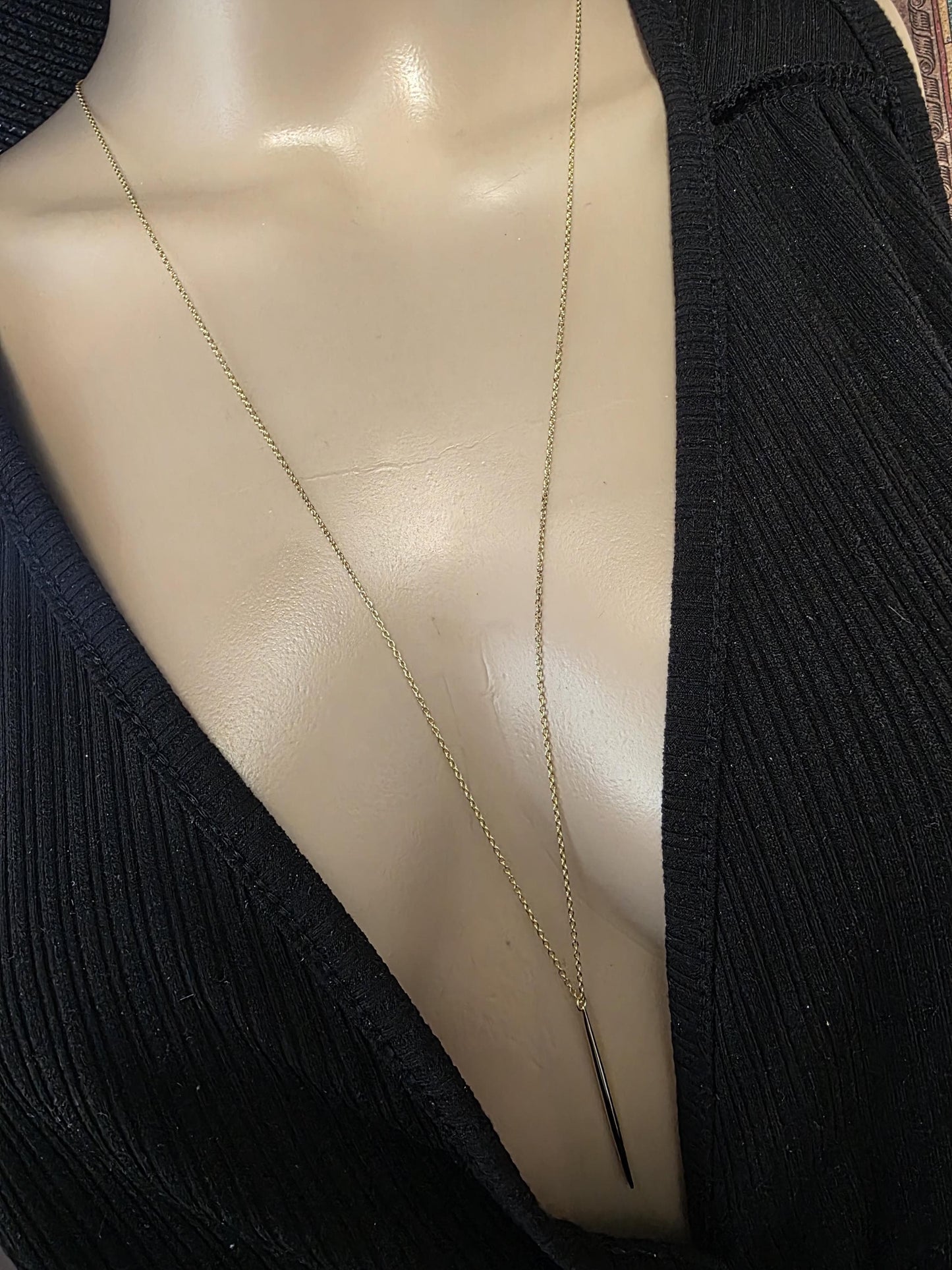 Gold Vermeil Layered Necklace Set, 3 Piece Gold Necklace Stack, Long Pendant Necklace, Crystal Necklace, Herringbone Choker
